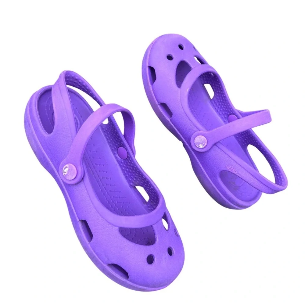 Crocs Shayna Mary Jane Slingback‎ Sandals Toddler Size 12 Purple Shoes